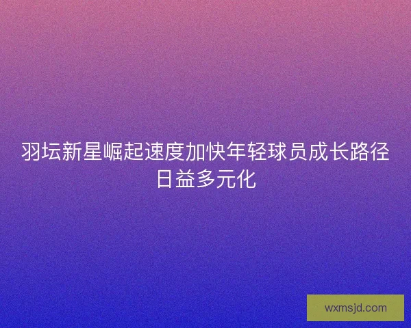 羽坛新星崛起速度加快年轻球员成长路径日益多元化